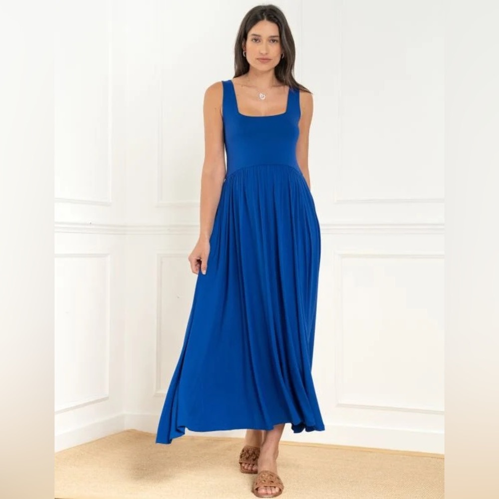 Seraphine Jersey Bamboo Strap Midi Maternity Dress - size US 10 - EUC